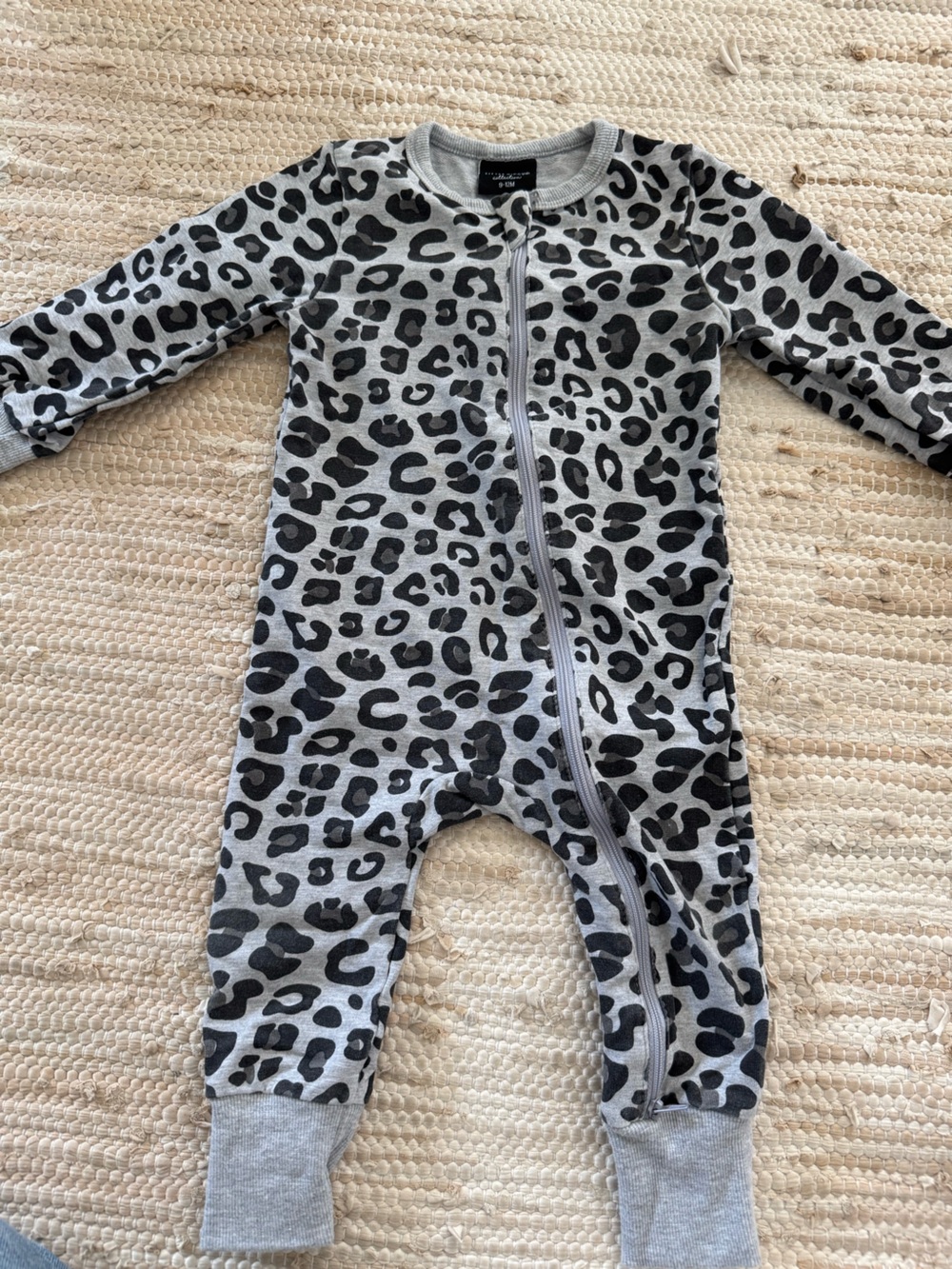 Little Bipsy Gray and Black Leopard Print One-Piece - NEW 9-12 month